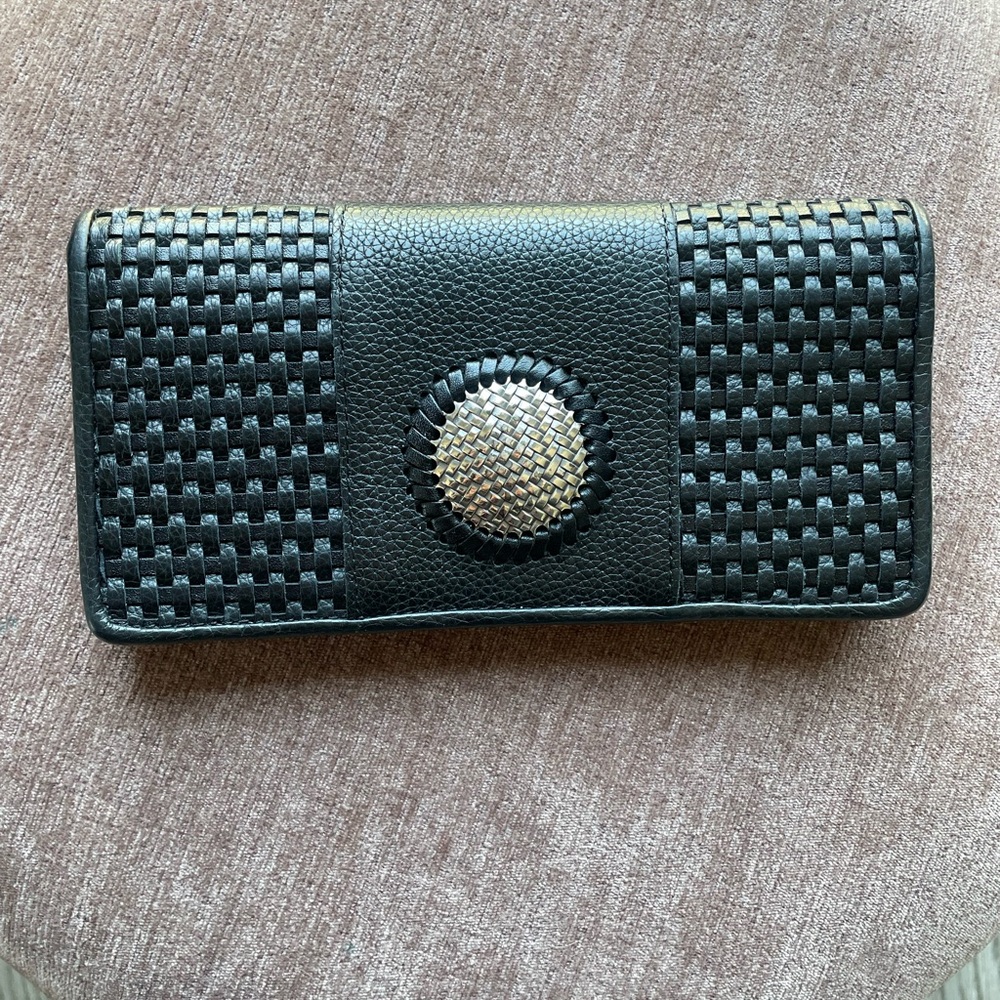 Black leather Woven Wallet by Brighton